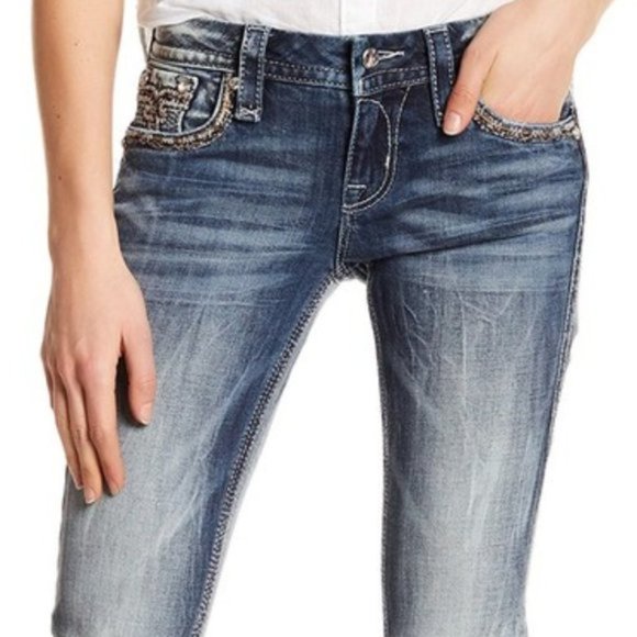 HTF ROCK REVIVAL BETTY EMBELLISHED BOOTCUT JEANS 29 x 30 - Picture 4 of 14